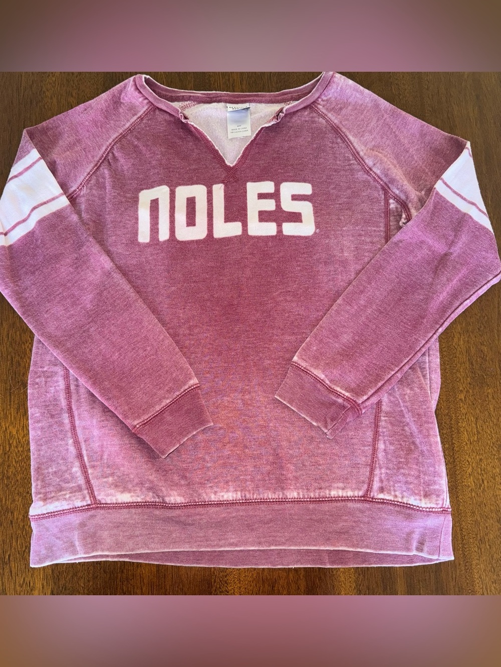 FSU Seminoles Long Sleeve Maroon Lightweight Sweatshirt Shirt Size Medium